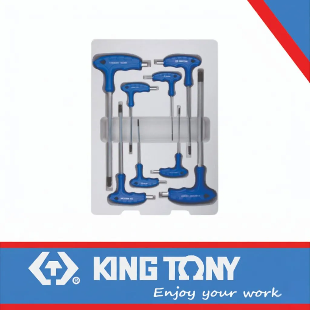 [22208MR] Allen Key Set Hex L-Type Handle 8pc King Tony