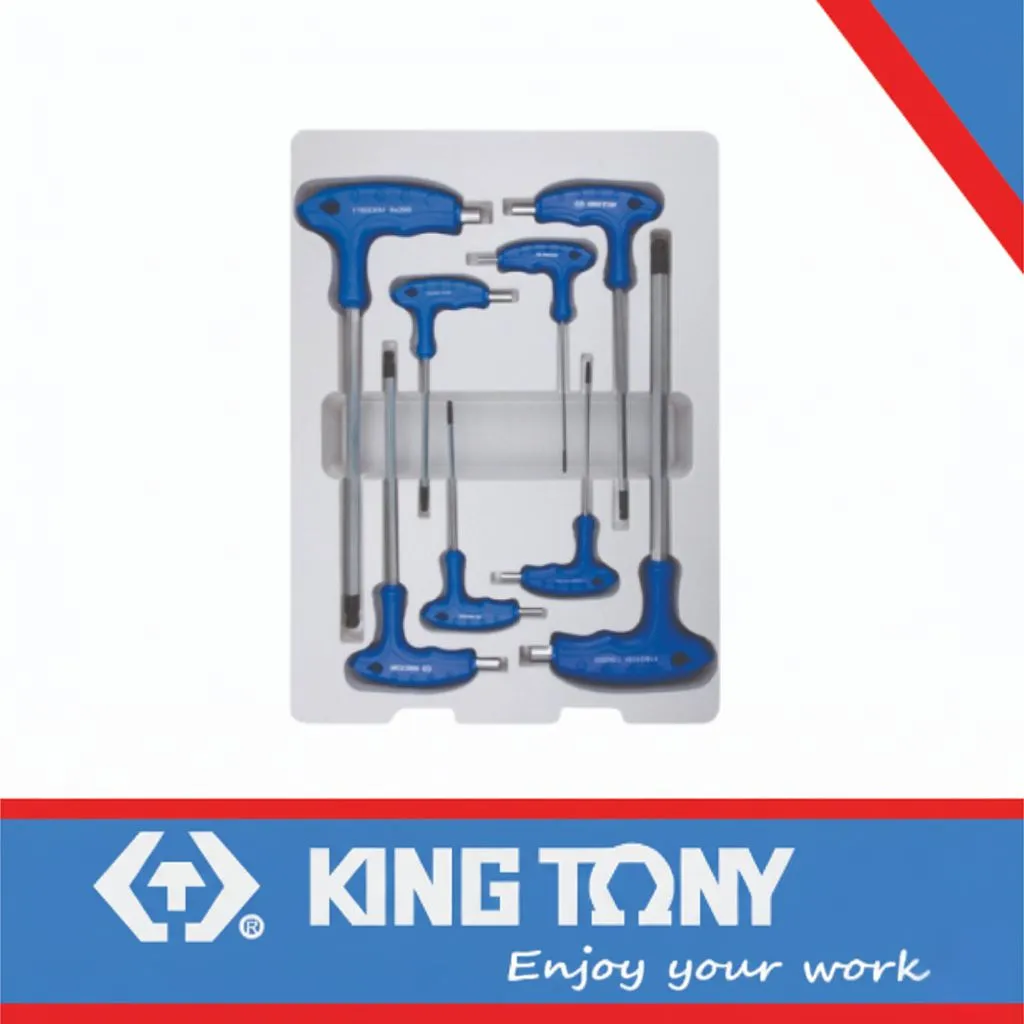 [22108MR] Allen Key Set 2-10mm L-Type Handle Ball Point 8pc King Tony