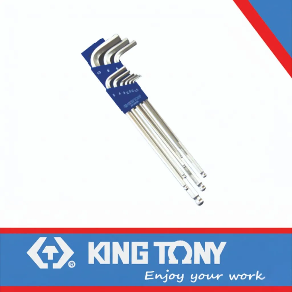 Allen Key Set 1.5-10mm Long Ball 9pc King Tony