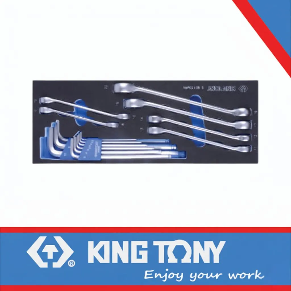 [9-90135MRV] Allen Key Set & Flare Nut Wrench Eva 15pc King Tony