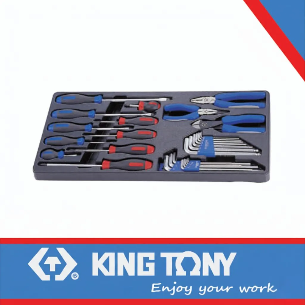 [9-90129CR] Allen Key Set & Pliers & Screwdriver 29pc King Tony
