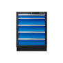 [87D11-05A-KB] Cabinet Blue/Black 5-Drawer King Tony