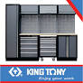[87D11X04A-KG] Cabinet Garage Storage Set Black/Grey King Tony