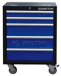 [87D11-12A-KB] Tool Trolley 5 Drawer Ball Bearing Slides Blue / Black King Tony