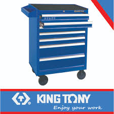 [87434-7B-K] Tool Trolley Black 7 Drawer Bearing Slides King Tony