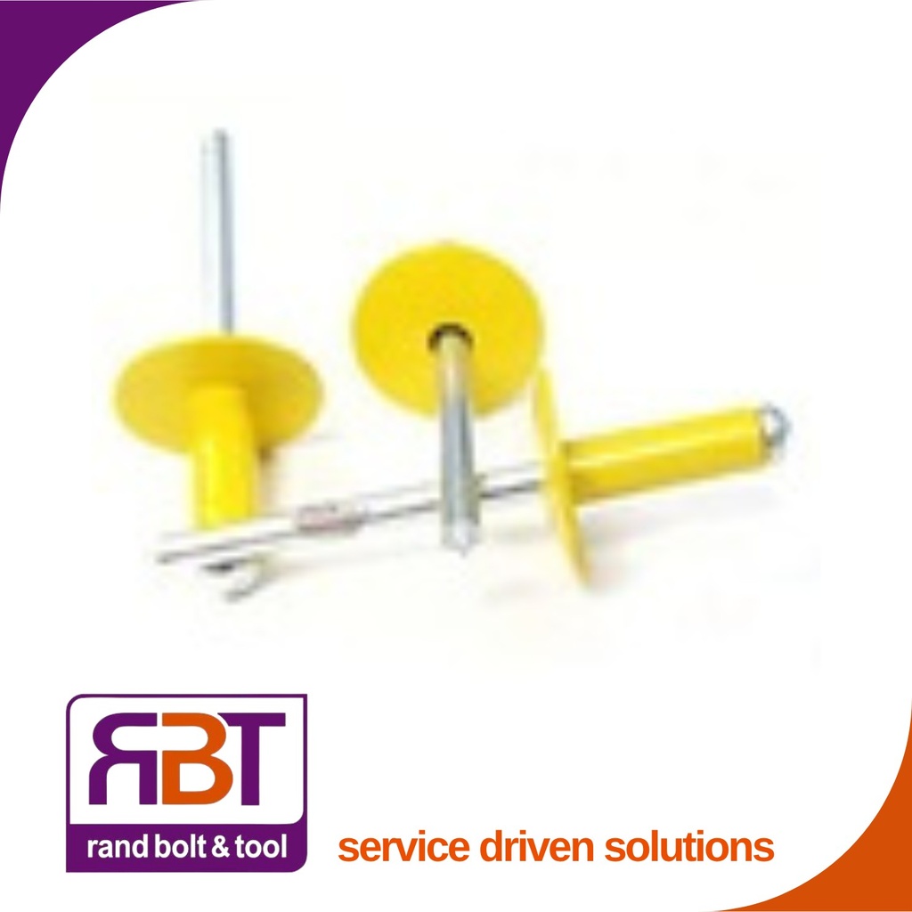 Pop Rivet 4.8 x 10 Alu-Stl/Mdr Yellow (8.5-11.5)