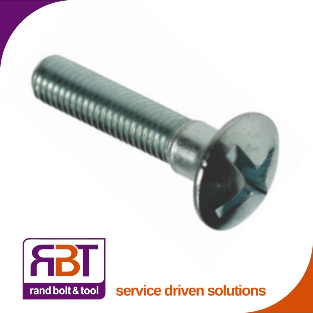 Gutter Bolt M6 x 40mm Zinc Plated Gr.4