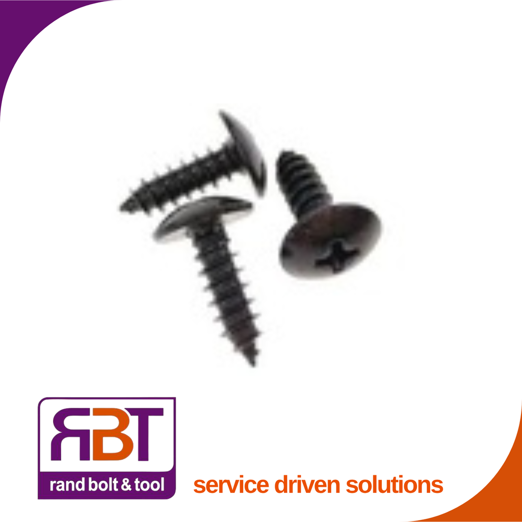 Self Tapper #12 x 19 Pan/Poz Black Gr.4.8 DIN 7981 
