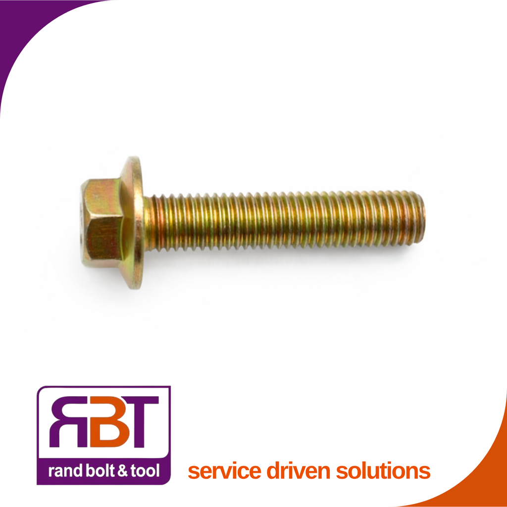 Set Screw M16 x 1.5 x 60mm Flange Yellow Passivated Gr.8.8 DIN 6921