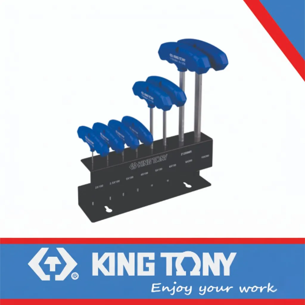 Allen Key Set 2-10mm 3-Way T-Handle Spinner 8pc King Tony