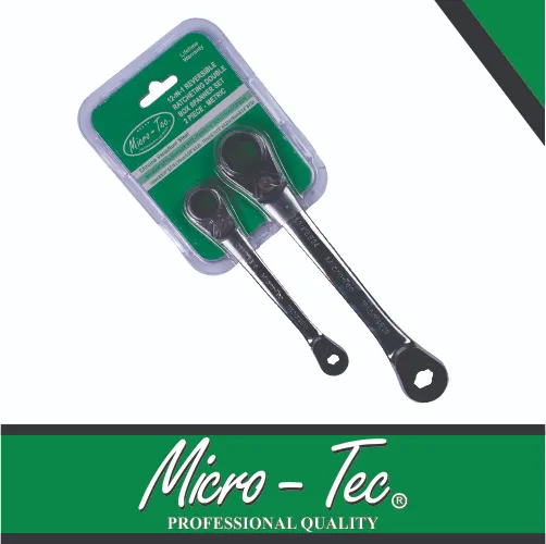 [GLM120] Wrench Set Ratchet Type Stubby 2pc Micro-Tec 12-in-1