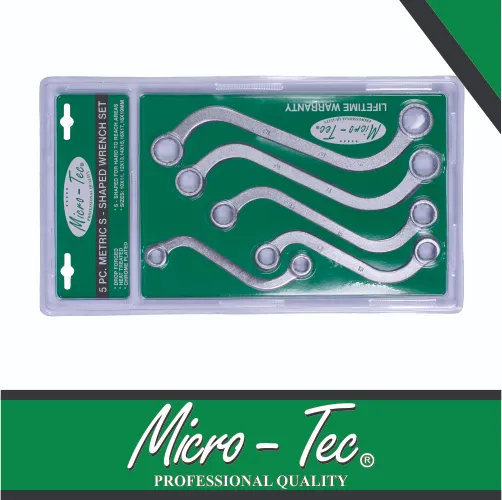 S-Shape Wrench Set 10-19mm 5pc Micro-Tec