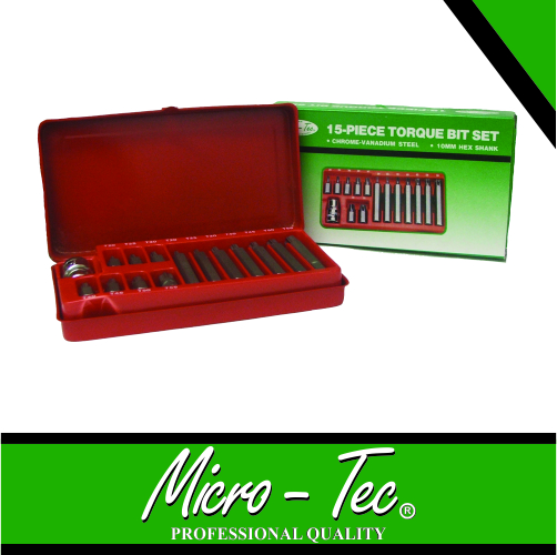 [I105150] Bit Set Torx 15pc Micro-Tec