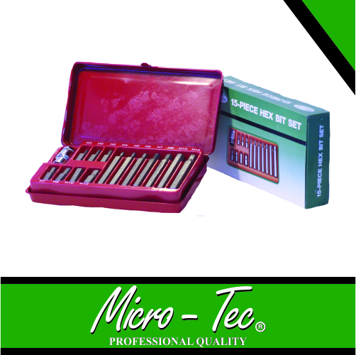 [I105151] Bit Set Hex 15pc Micro-Tec