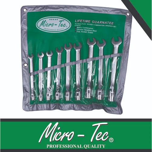 Socket Wrench Set 10-19mm 9pc Flexible Micro-Tec