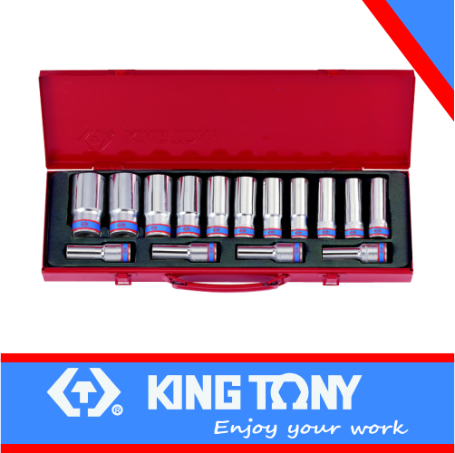 [4215MR] Socket Set 1/2dr 10-32mm Deep 25pc 12pt King Tony