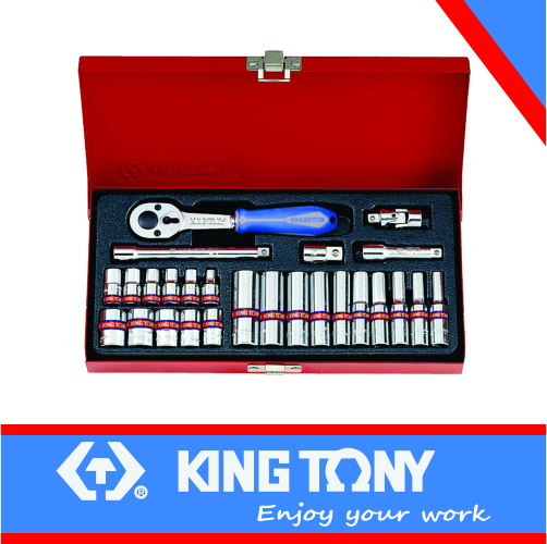 Socket Set 1/4dr Imperial Deep & Standard 4-13mm 26pc King Tony
