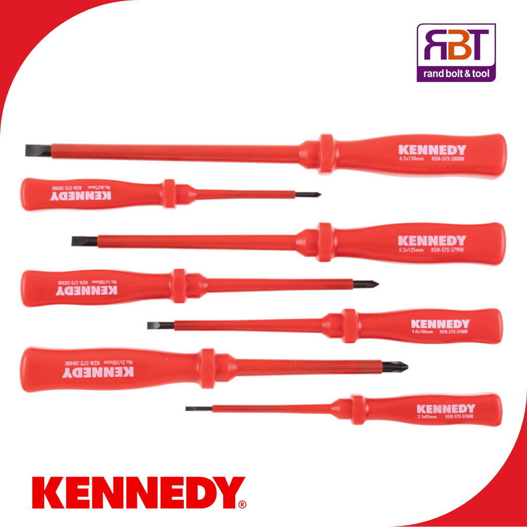[KEN5725900K] Screwdriver Set VDE Insulated Electrical 7pc Kennedy