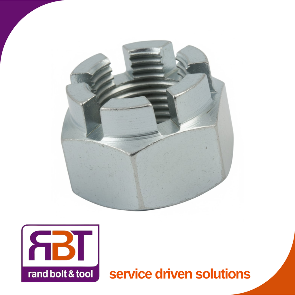 Castle Nut M10 x 1.5 Zinc Plated High Type Gr.8 DIN 935 