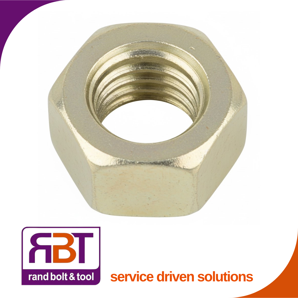 Full Hex Nut M10 x 1.5 Yellow Passivated Gr.8 DIN 934 