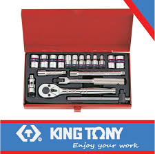[2019SR] Socket Set 1/4dr Deep 5/32"-1/2" 18pc 6pt King Tony