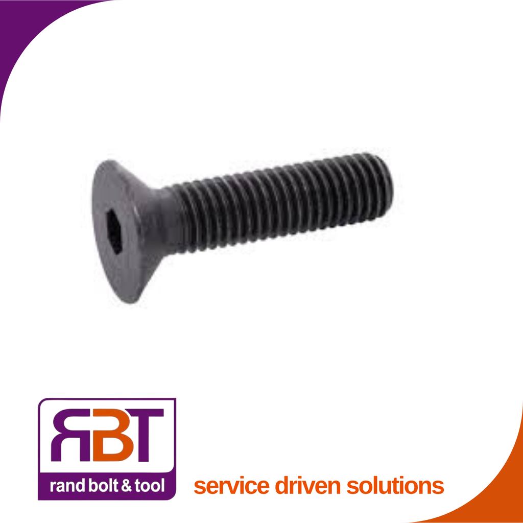 Countersunk Cap M12 x 1.25 x 30mm Metric Fine Black Gr.10.9 DIN 7991  