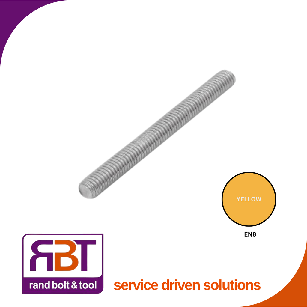 Threaded Rod M33 x 3m Zinc Plated En.8 DIN 976