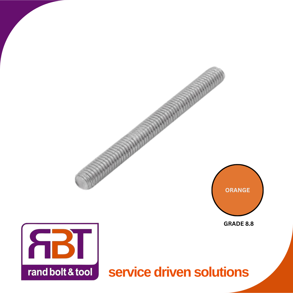 Threaded Rod M24 x 3m Zinc Plated Gr.8 DIN 976