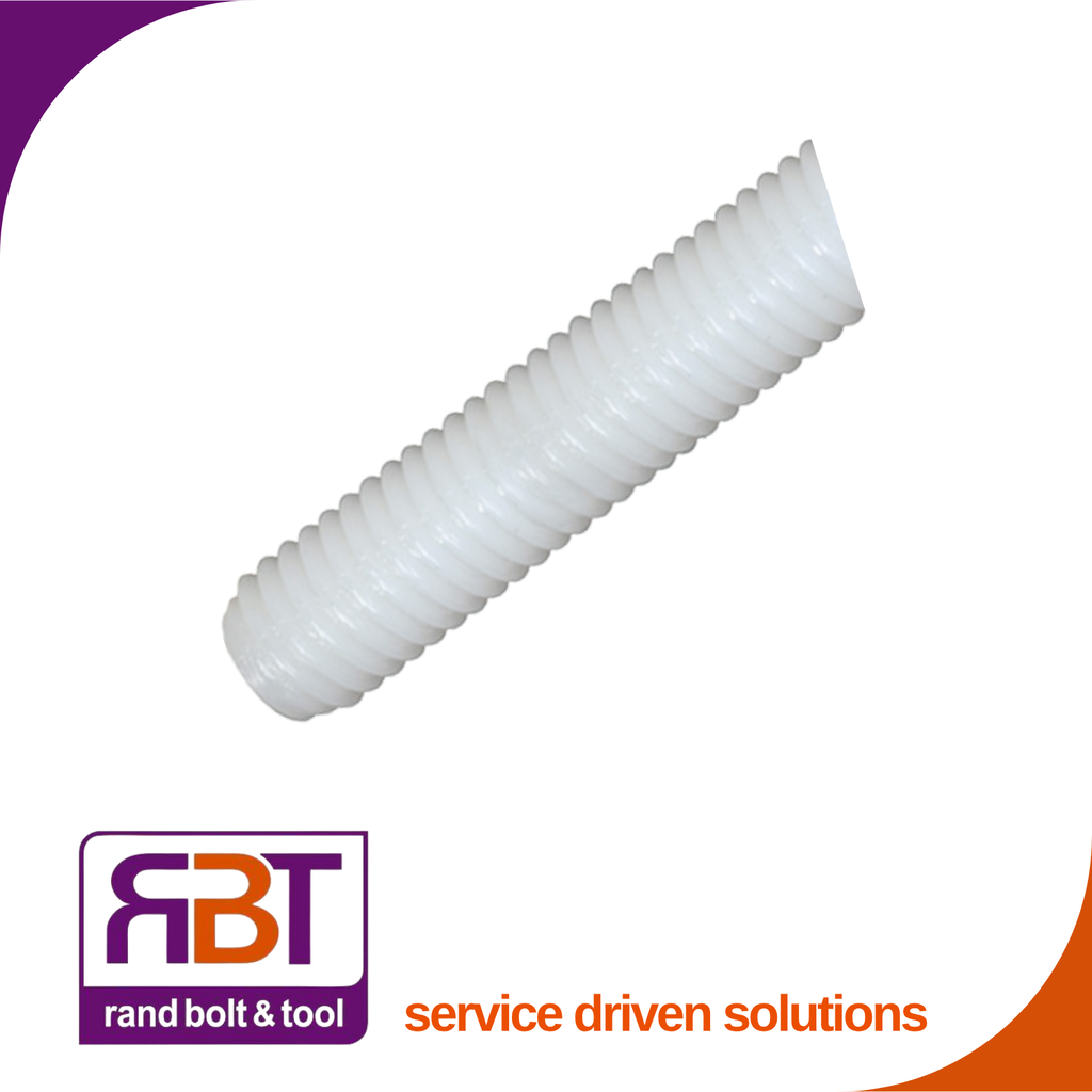 Threaded Rod M8 x 1m Nylon DIN 976