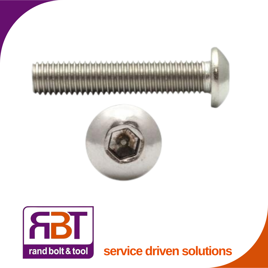 [7380A2625] Button Head Cap M6 x 25mm A2 Stainless Steel DIN 7380