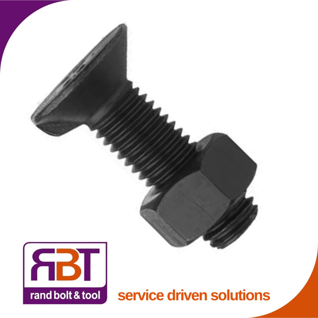 Countersunk Nib M20 x 40mm 25kg Black Gr.4.8 (141pc) DIN 604