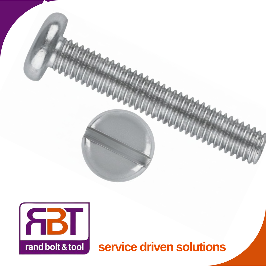 Machine Screw M10 x 30mm Pan Head Slotted A4 Stainless Steel DIN 85