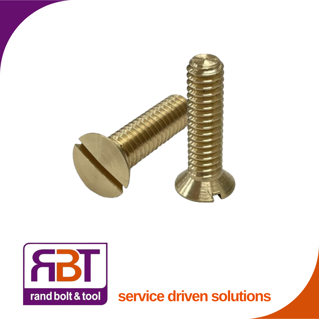 [963BR516] Machine Screw M5 x 16mm Countersunk Slotted Brass DIN 963