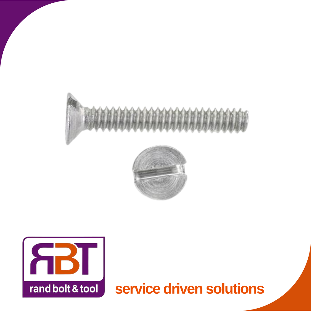 Machine Screw M6 x 40mm Countersunk Head Slotted A2 Stainless Steel DIN 963
