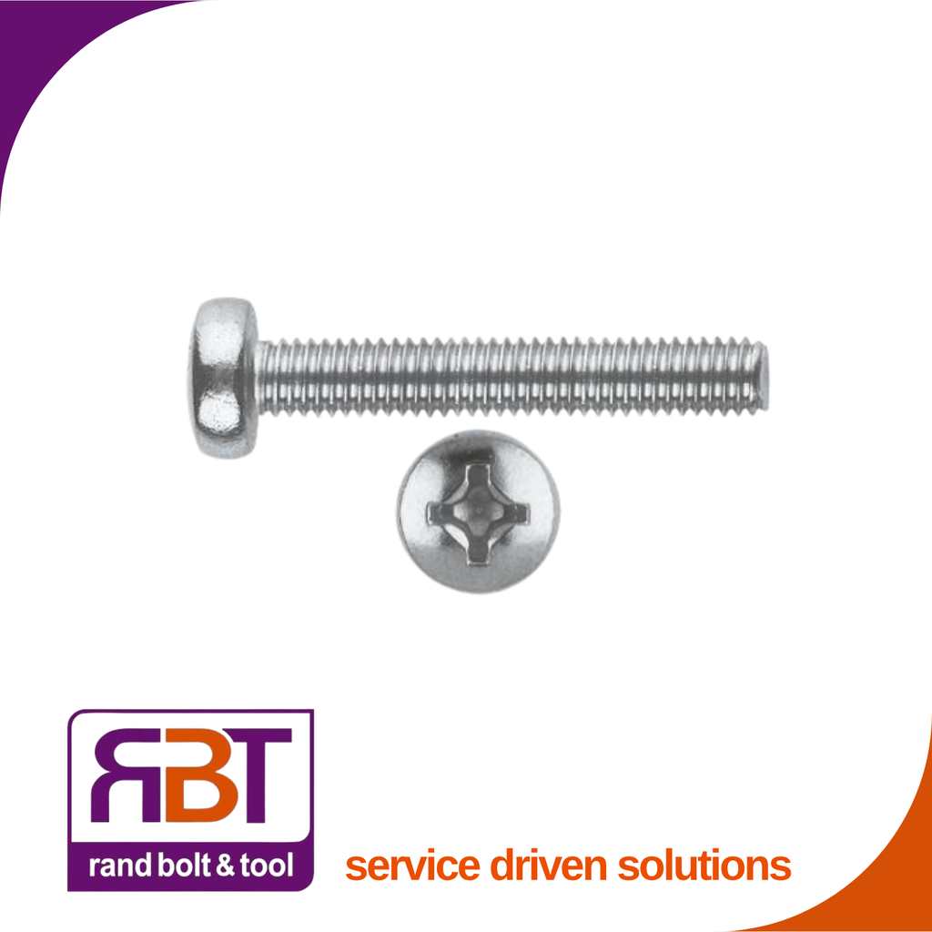Machine Screw M4 x 8mm Pan Pozi A2 Stainless Steel DIN 7985