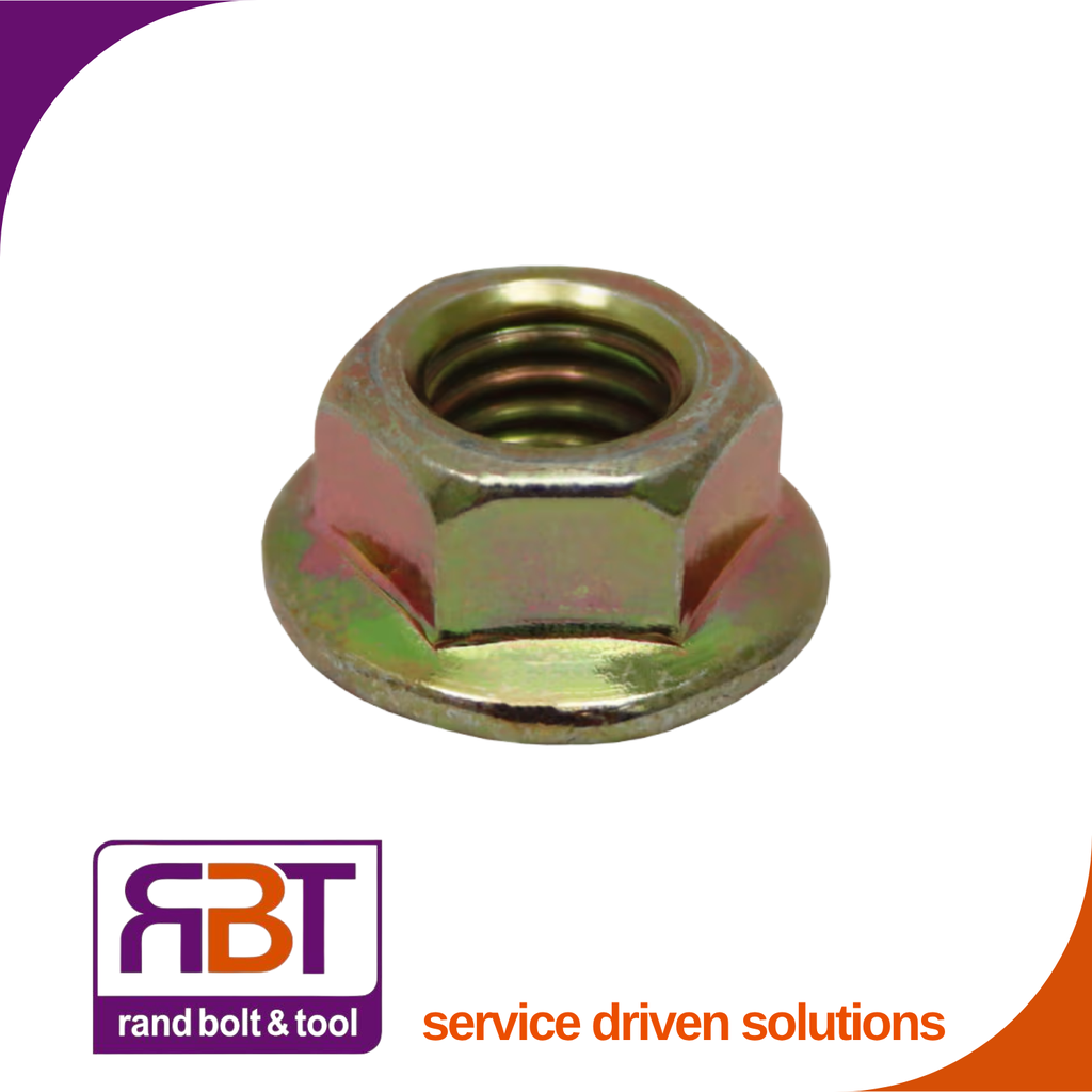 [6923FY81615] Flange Nut M16 x 1.5 Metric Fine Yellow Passivated Gr.8 DIN 6923