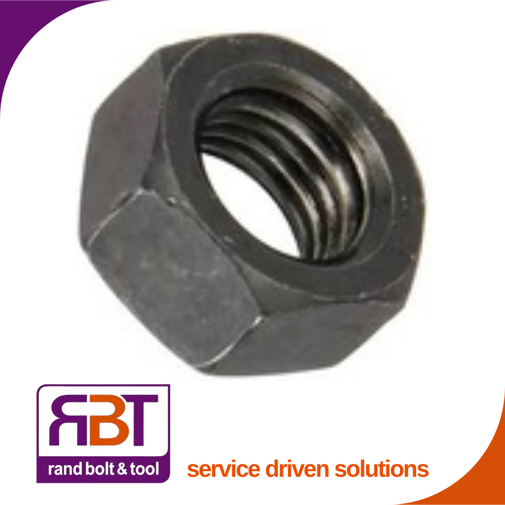 Full Hex Nut M20 x 2.5 Black Gr.8 DIN 934