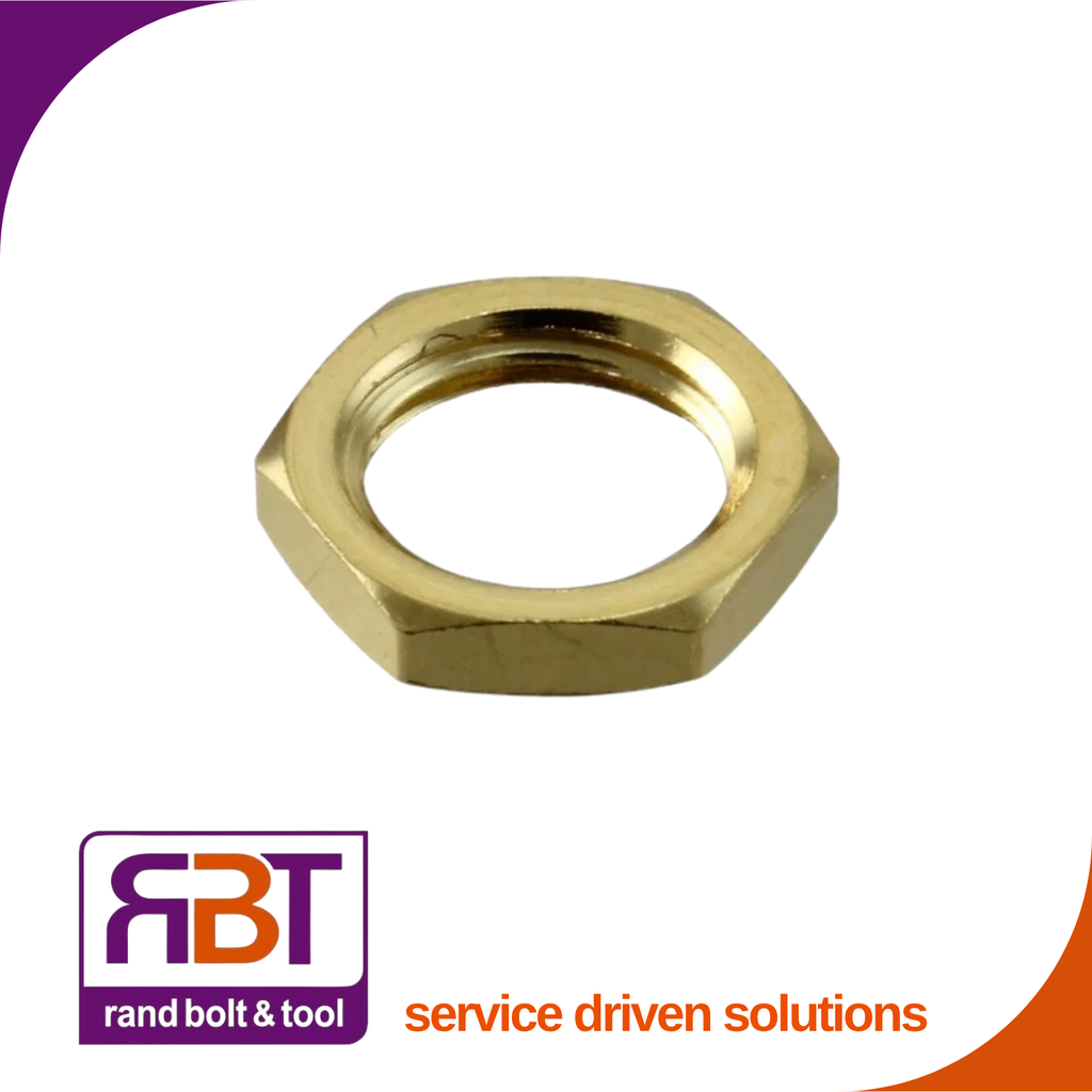 [439BR10] Half Hex Nut M10 x 1.5 Brass DIN 439
