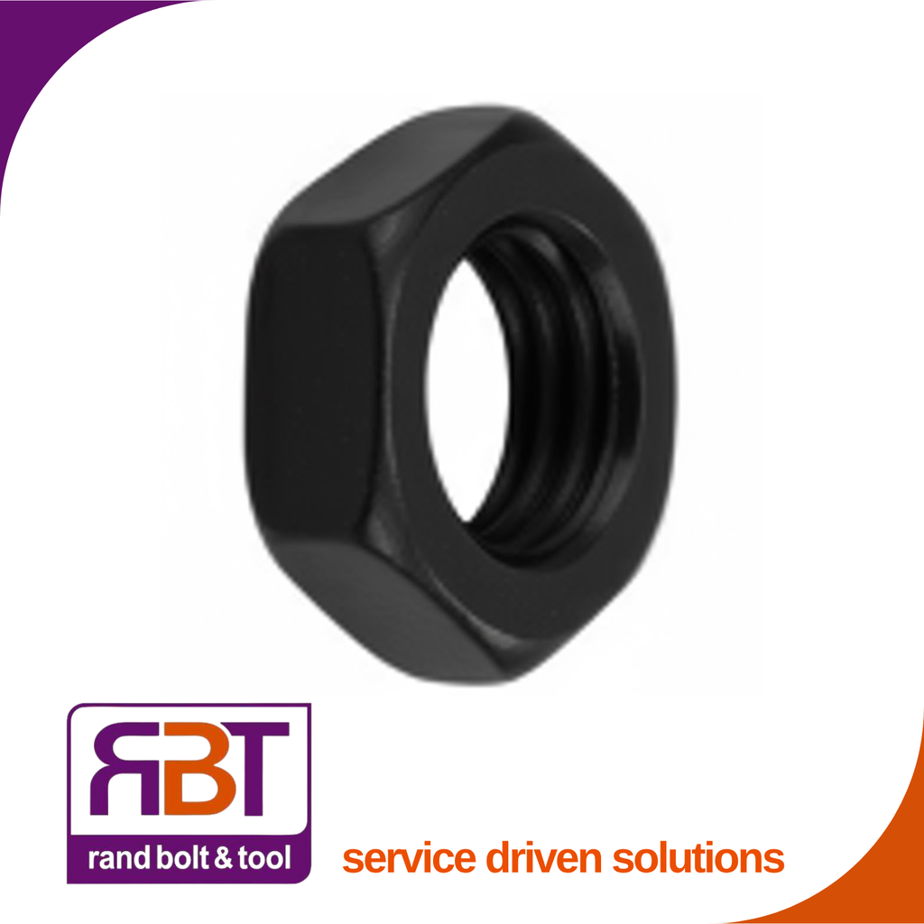 [439FB82015] Half Hex Nut M20 x 1.5 Metric Fine Black Gr.8 DIN 439