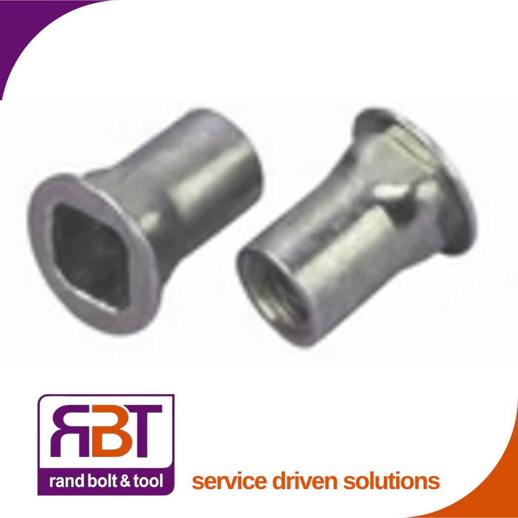 [145Z4LF5] Rivnut M5 x 0.8 Zinc Plated Steel Square lrg/flng