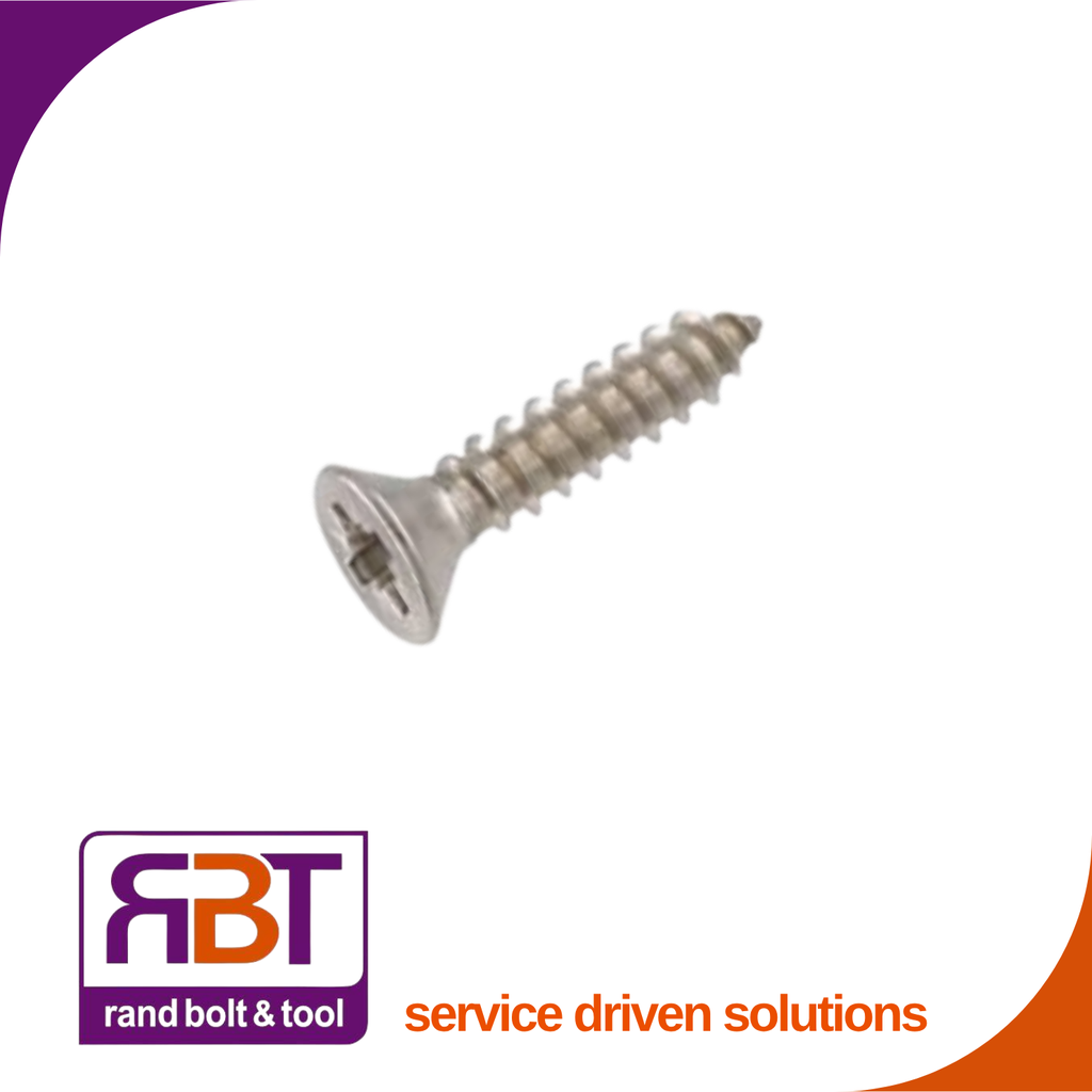 Self Tapper #4 x 13 Countersunk Pozi A2 Stainless Steel DIN 7982