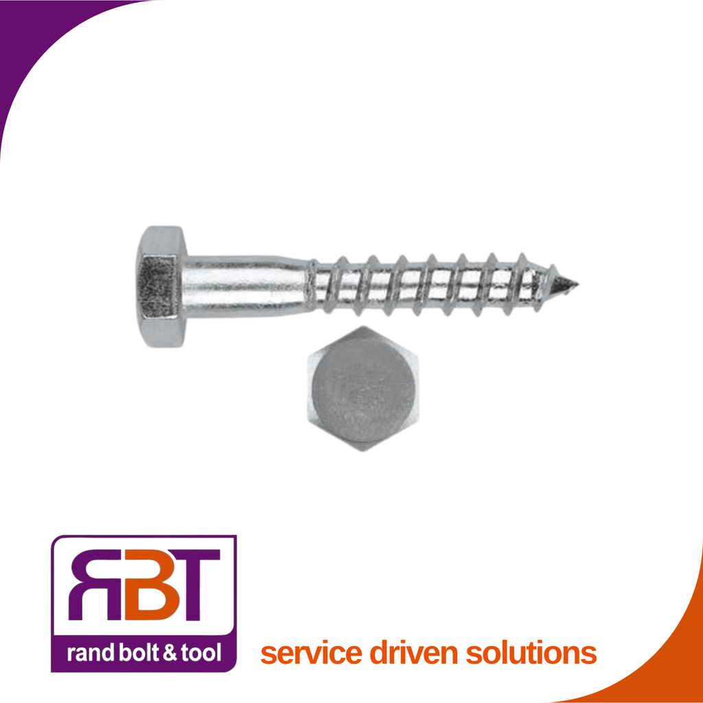 Coach Screw 6 x 50 Zinc Plated Gr.4 DIN 571