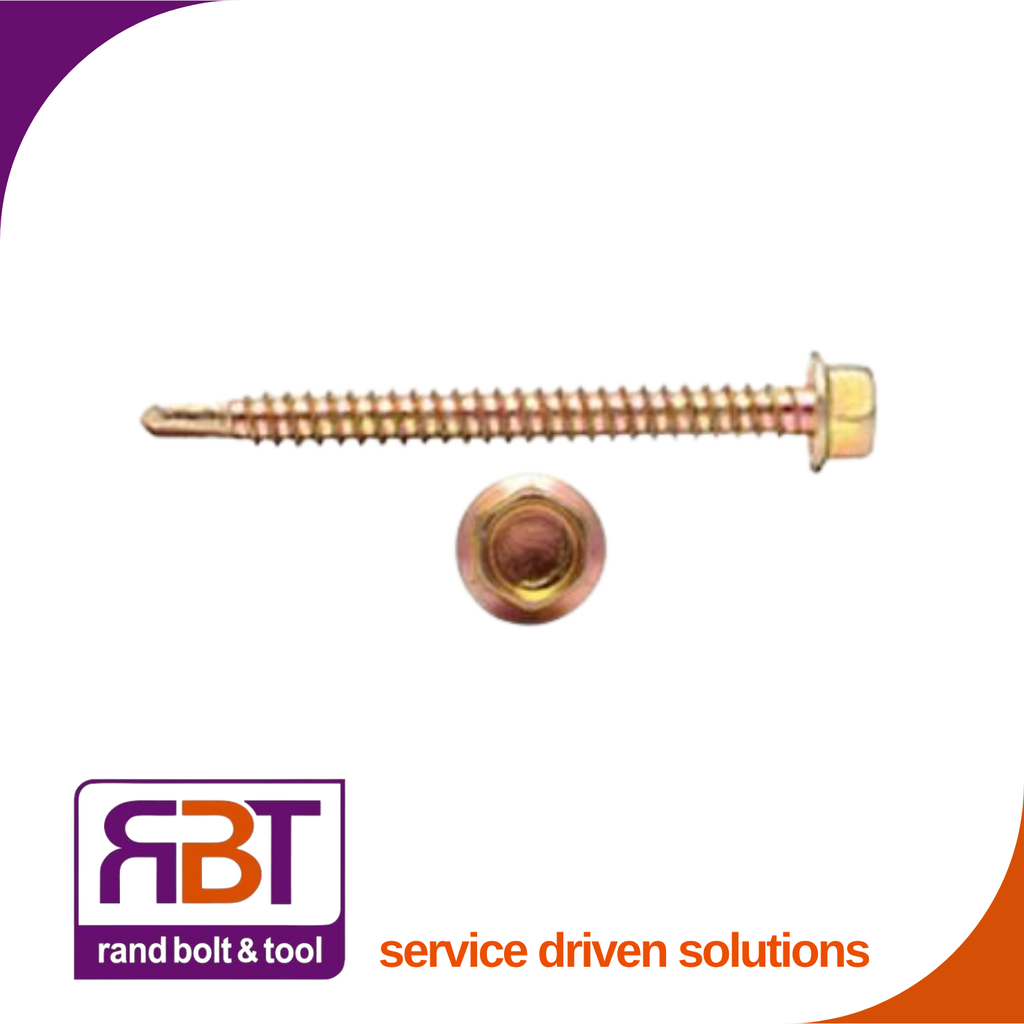 [7504Y1230] Tek Screw 12 x 30 Yellow Passivated DIN 7504