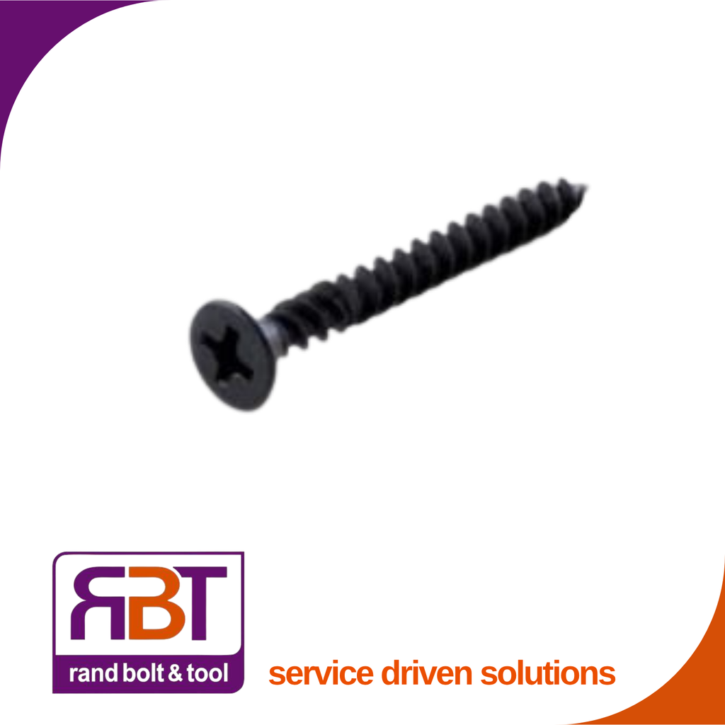 [7504BC875] Drywall 8 x 75 Coarse Black Phosphate DIN 7504