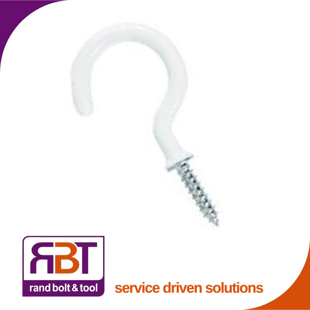 Cup Hook 50mm Light Duty Plastic Coated