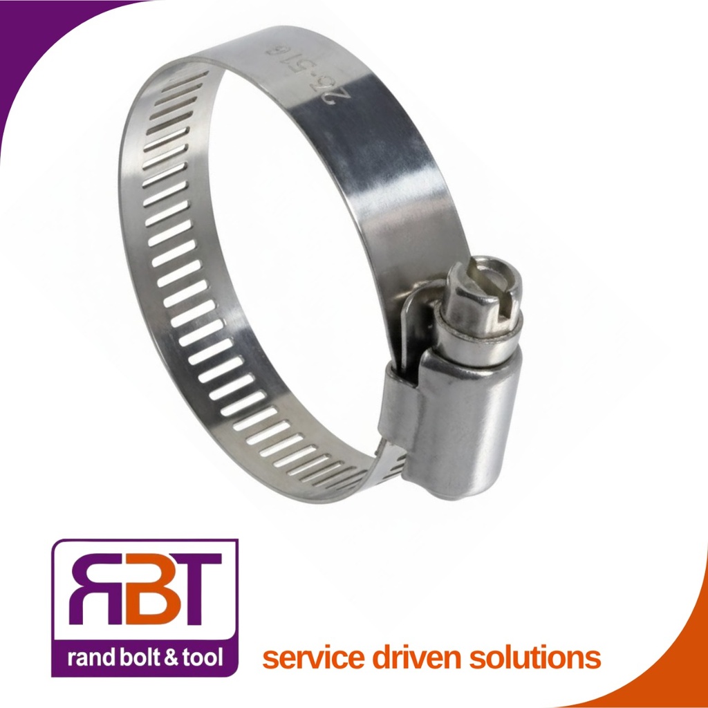 Clamp 32 x 57 - 12mm A4 Stainless Steel Worm Drive