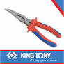 [6336-08A] Plier Bent Nose 200mm VDE 1000V King Tony