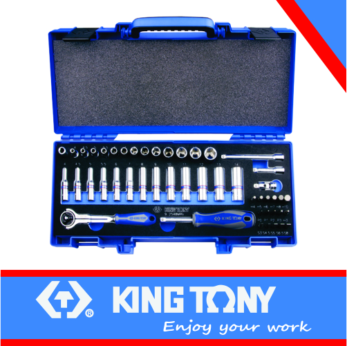 [9-2548CR] Socket Set 1/4dr Combination 6pt 48pc King Tony