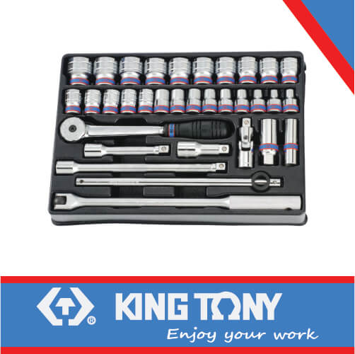 [9-4333MR] Socket Set 1/2dr 8-32mm 6pt 33pc King Tony