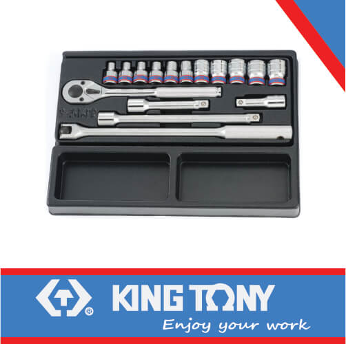 [9-4516MR] Socket Set 1/2dr Combination 8-24mm 16pc King Tony
